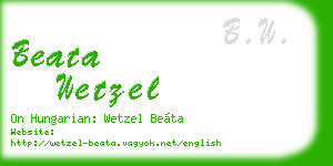 beata wetzel business card