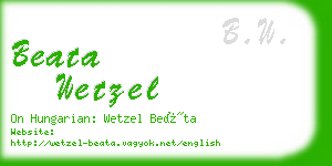 beata wetzel business card